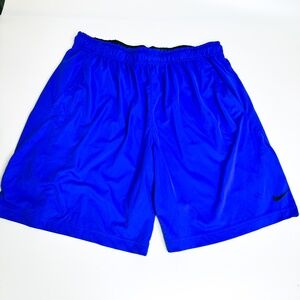 Nike Blue Casual Athletic Elastic Waist Drawstring Workout Shorts Men's XXL